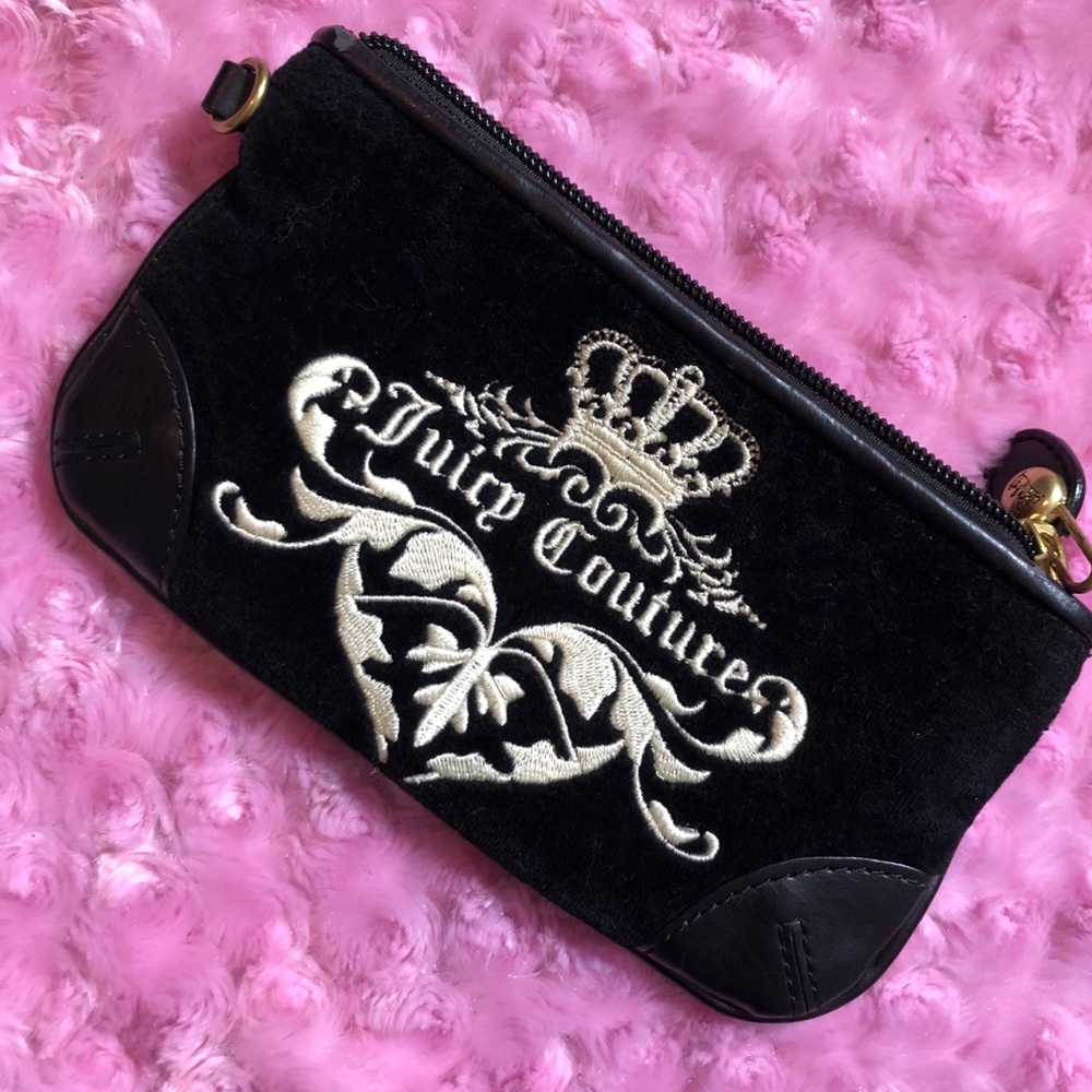 Juicy couture wallet wristlet purse black velvet